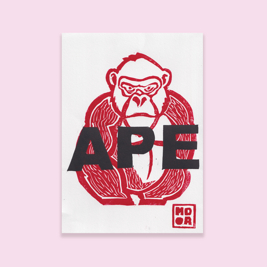 Ape - Limited Edition - Linocut Print