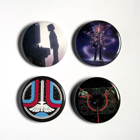 The Last Starfighter merchandise, retro pinback badges