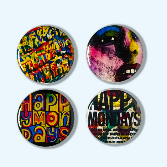 The Happy Mondays 25mm Button Badges / Pills 'n' Thrills and Bellyaches / Bummed