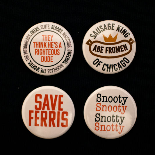 Paquete de chapas de 25 mm de Ferris Bueller